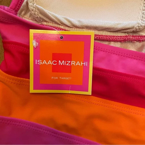 Isaac Mizrahi Pink Orange Tankini Top M NWT - Picture 3 of 5
